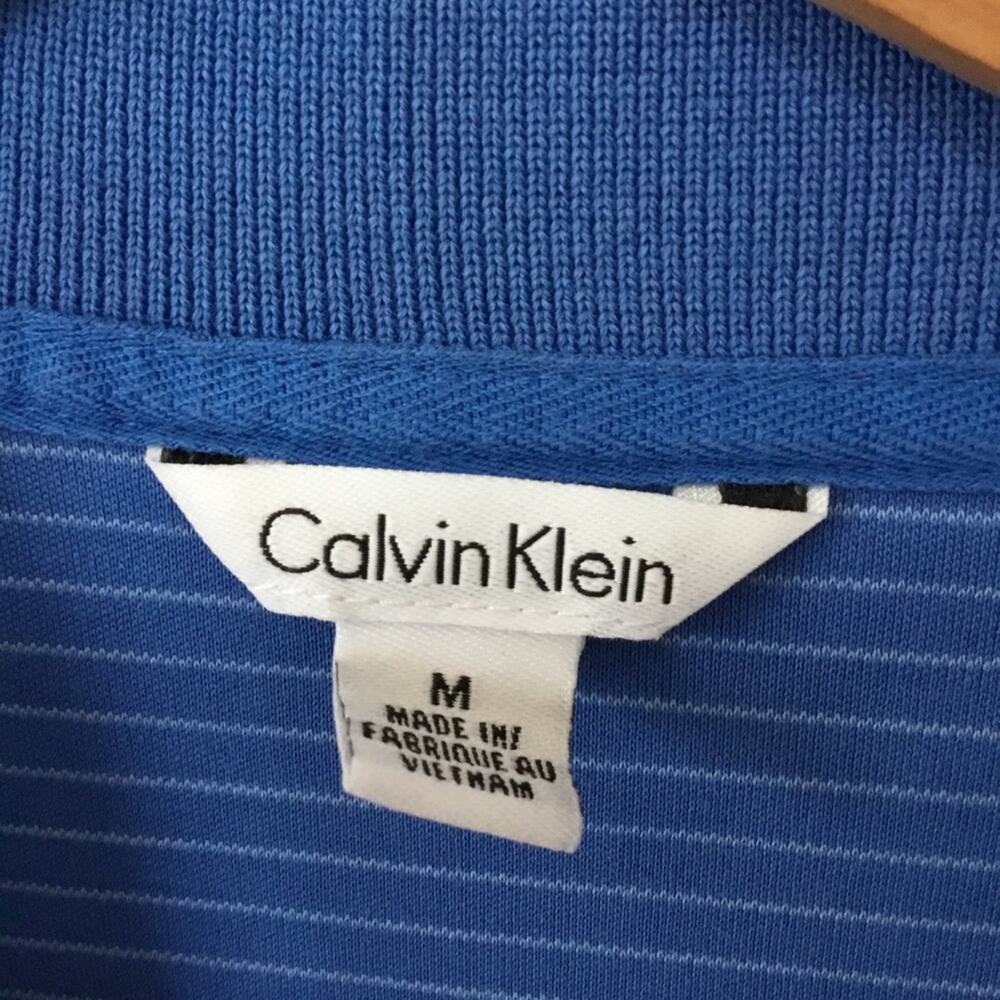 Calvin Klein Striped Blue Men Polo Shirt - Picture 3 of 14